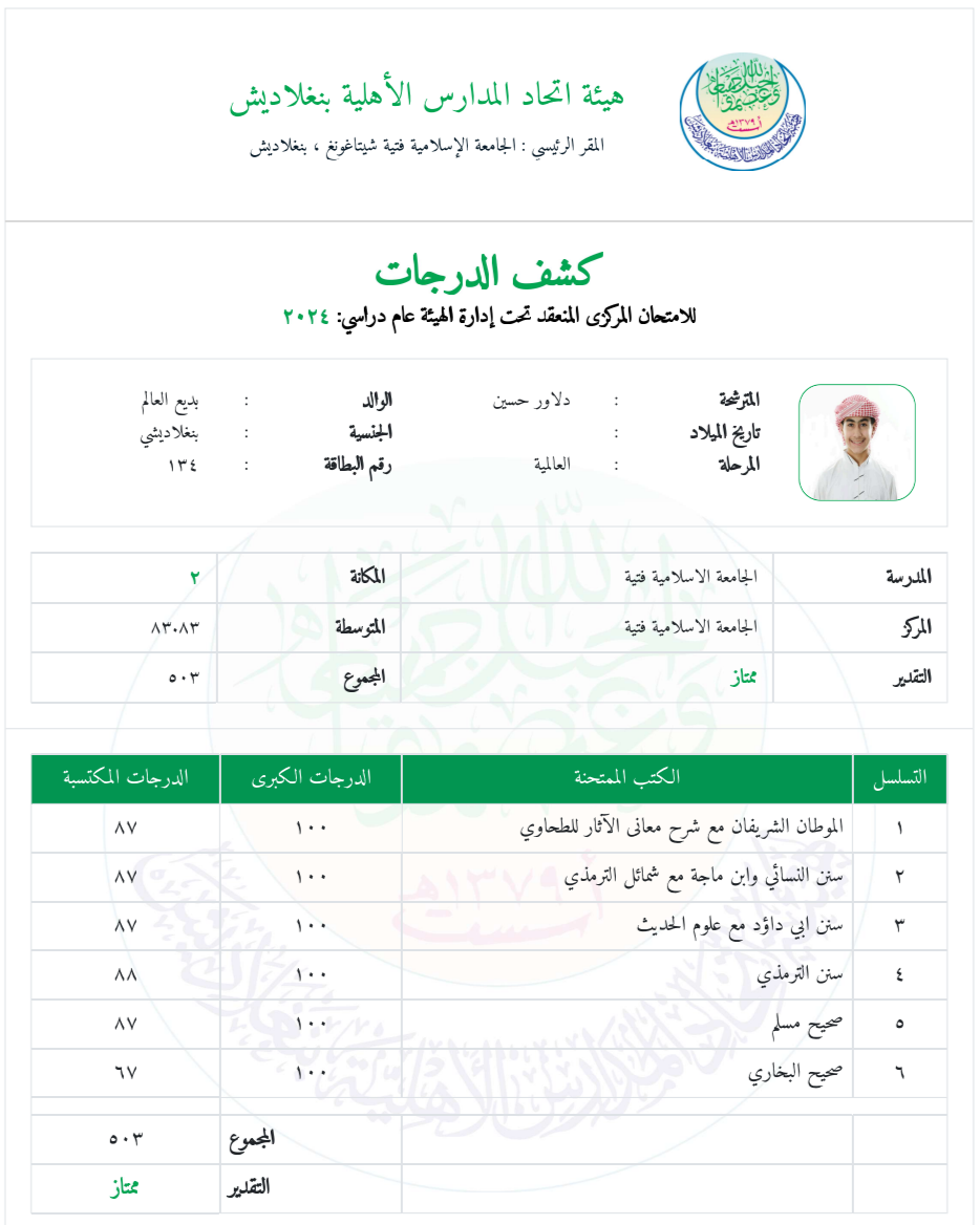 Qawmi Madrasah Education Board (Arabic)