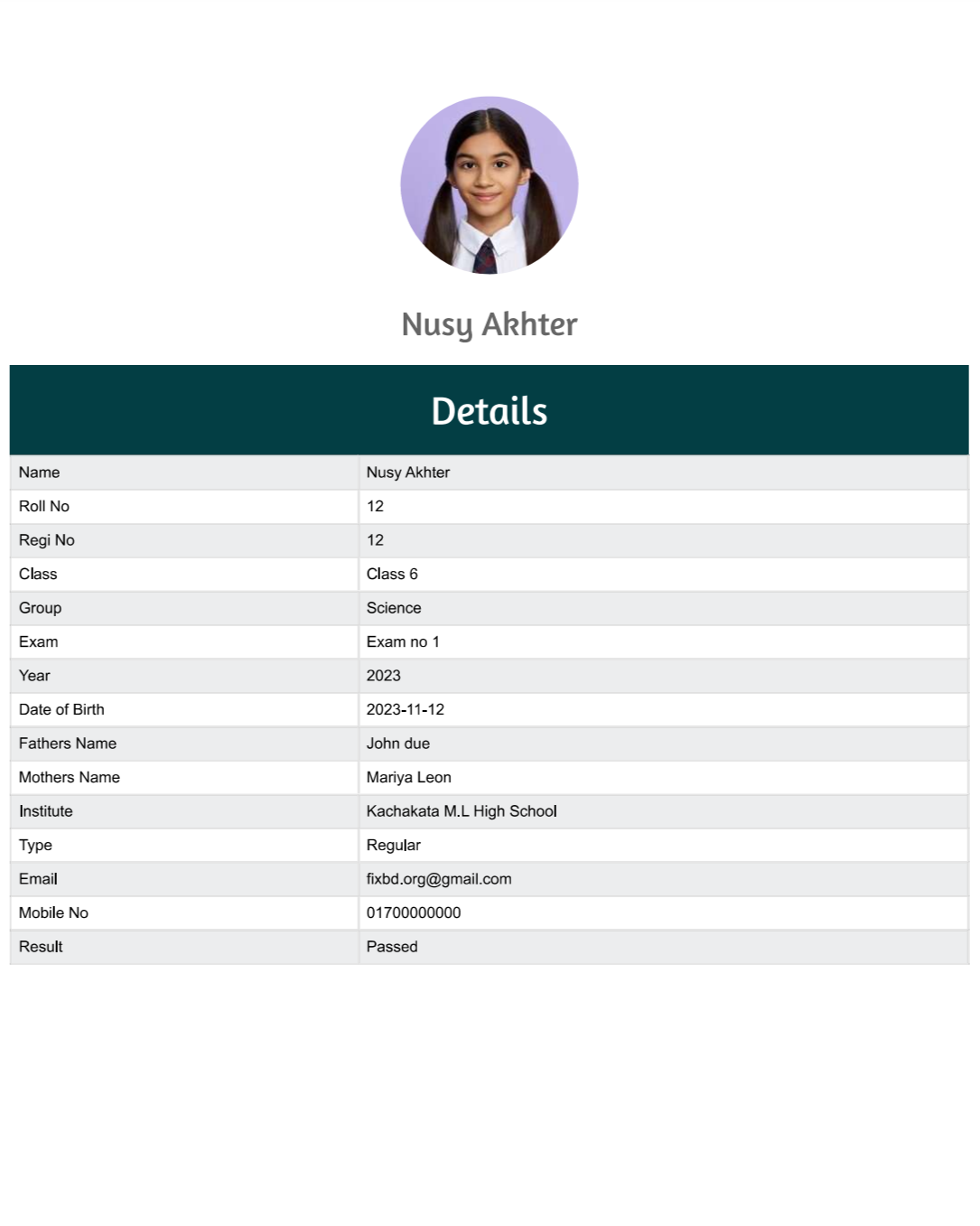 Classic Results Card